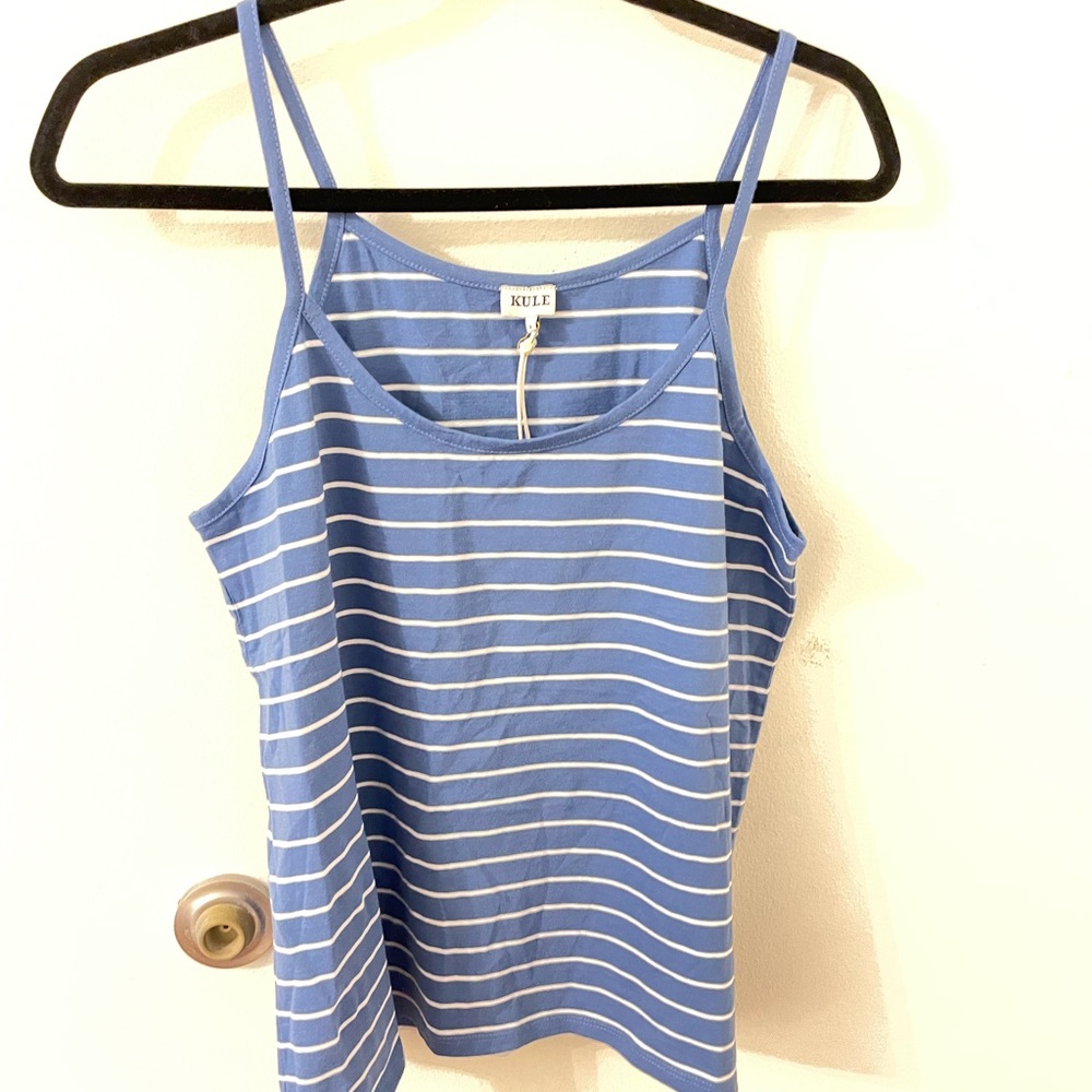 KULE Blue and White Striped Camisole